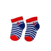 2 Pair Trainer Liners Socks Set in Blue Stipe